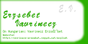 erzsebet vavrinecz business card